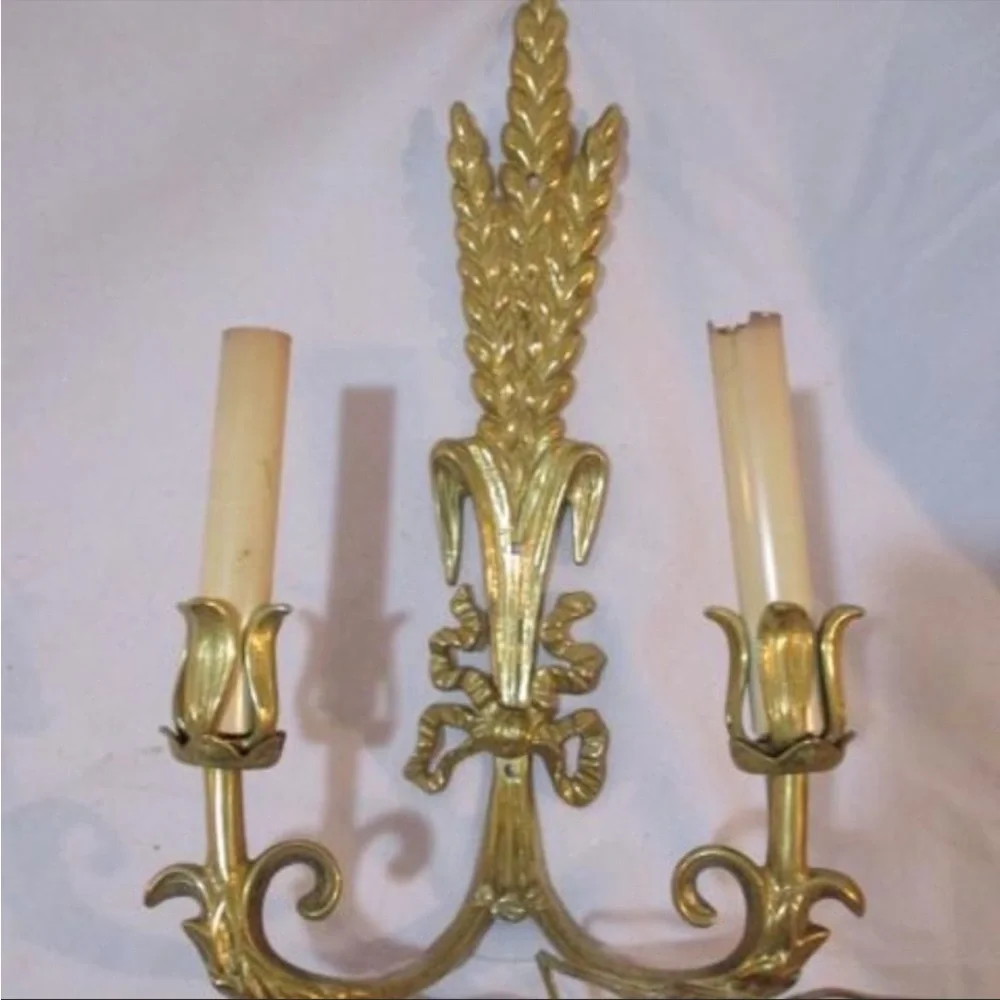 Set WHEAT SHEAF  WALL SCONCE BRASS LAMP Lights‎